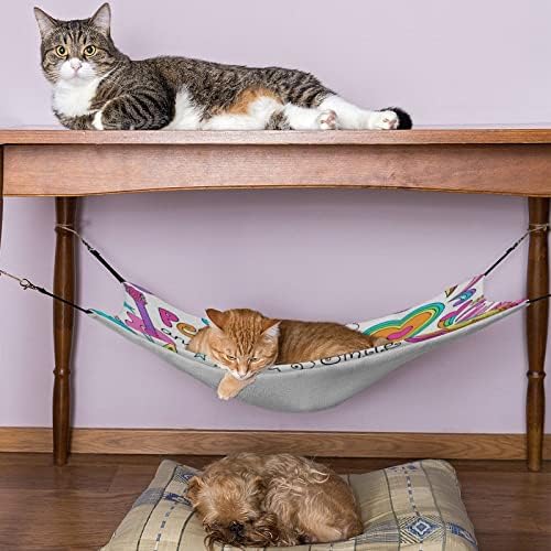 Хамак за домашни любимци Китара Розова Двойно Легло Love Cat с Регулируеми Каишки и Метални Куки 16,9 x 13