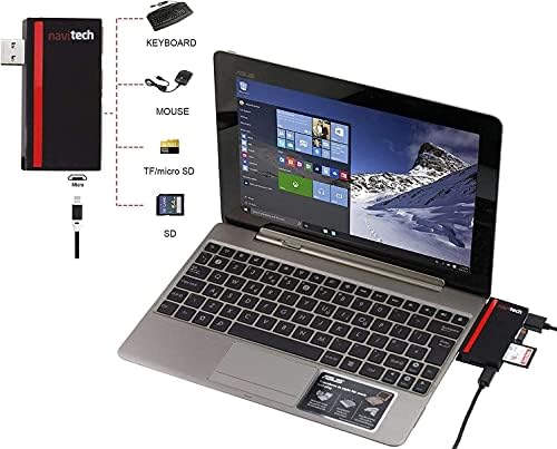 Navitech 2 в 1 Лаптоп /Таблет USB 3.0/2.0 на Адаптер-hub /Вход Micro USB устройство за четене на карти SD/Micro SD карта, Съвместима с ASUS Chromebook CX1500 CX1 15,6