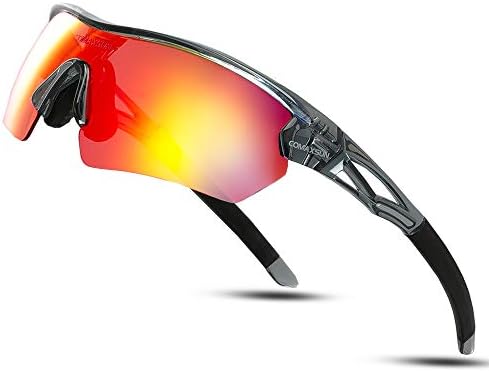 COMAXSUN Поляризирани Спортни очила с 5 Сменяеми Лещи за Мъже И Жени, Колоездене, Бейзболни Очила за Бягане