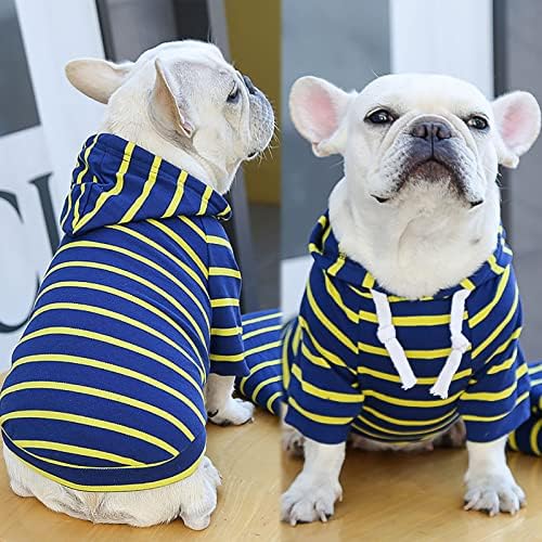 Пуловери за малки Кученца, Есенни и Зимни Блузи с качулка за домашни любимци, Руното Hoody в Лента, за Кучета и Котки,