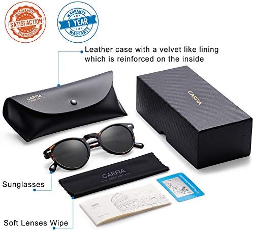 Carfia Реколта Поляризирани Слънчеви очила за мъже с защита UV400 В Ретро Стил, Модни Очила, Ръчна изработка На Ацетатна