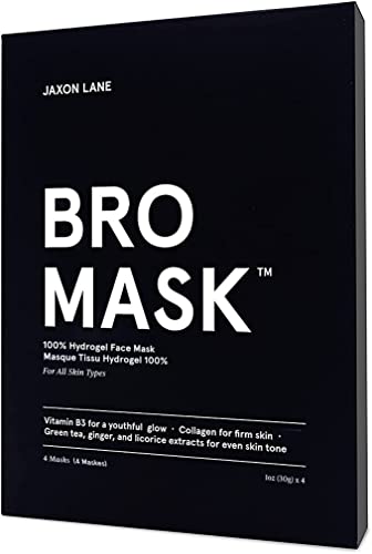 МАСКА БРАТАНА: Корейски маска за лице за мъже | 2 бр. Овлажняващи Антивозрастные Листни маски съдържат Витамин С, Витамин е, Хиалуронова киселина, Хидролизиран колаг