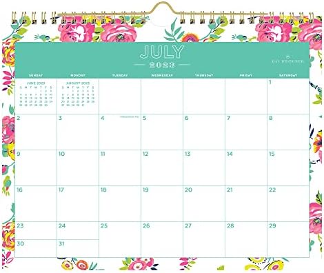 Дизайнерски Стенен календар на ден Синьо небе на 2023-2024 учебна година, 11 x 8,75, в проволочном корици, Пейтън Уайт