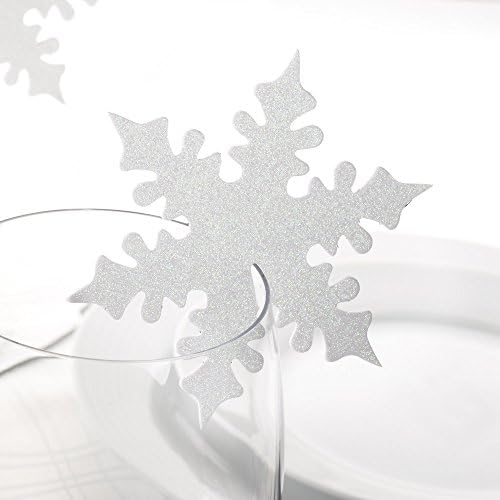 Пощенска картичка с изображение на бели снежинки се Поставя в стъклена опаковка от 10 броя - идеални за украса на коледни